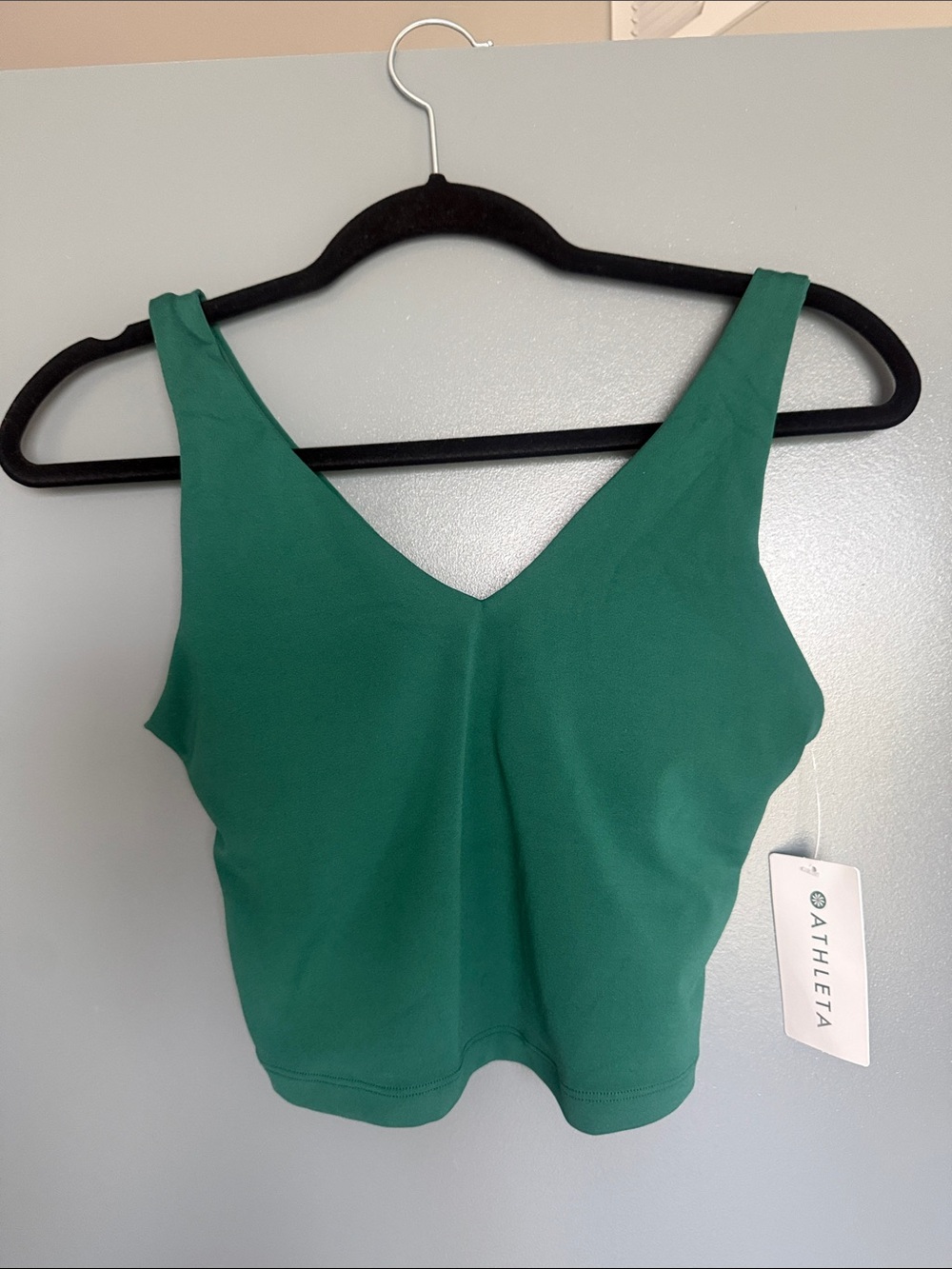 Athleta Emerald Green Transcend V-Neck Cropped Tank - XS